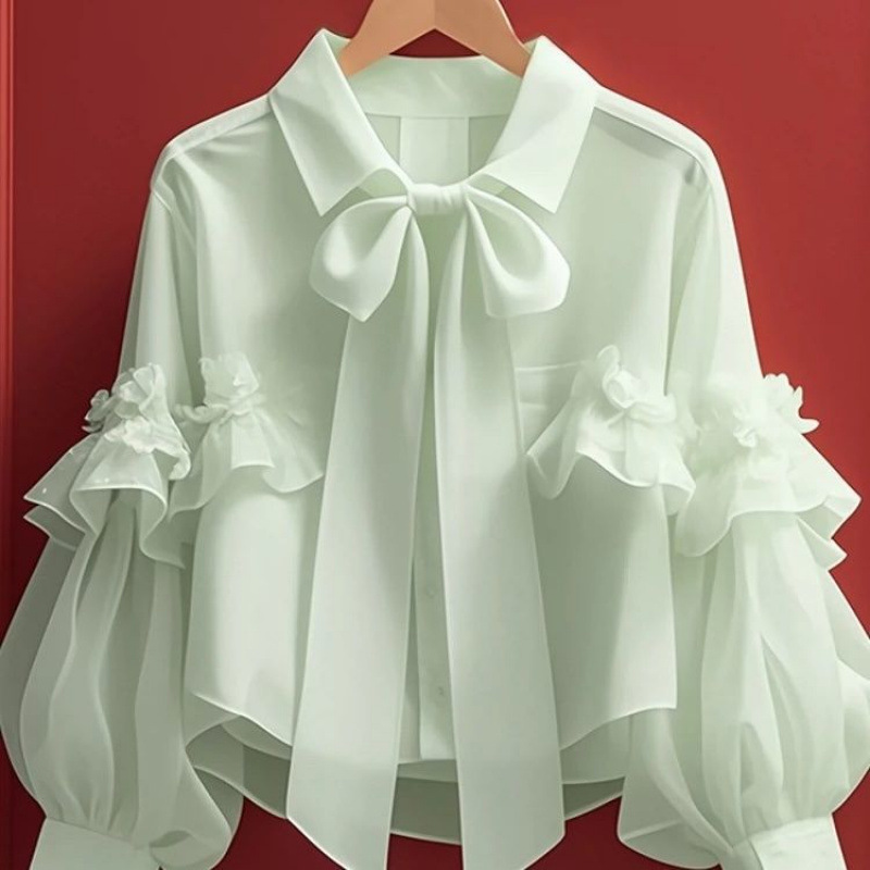 Camicia con Fiocco a Maniche Lunghe — French Chic - 3