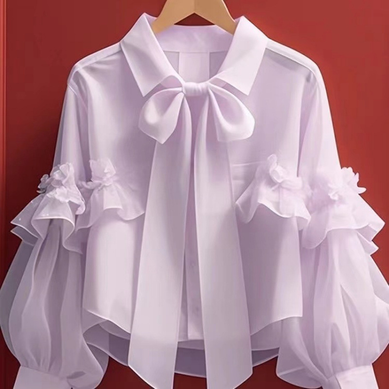 Camicia con Fiocco a Maniche Lunghe — French Chic - 4