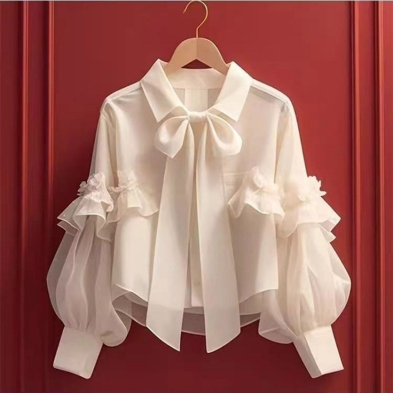 Camicia con Fiocco a Maniche Lunghe — French Chic - 6