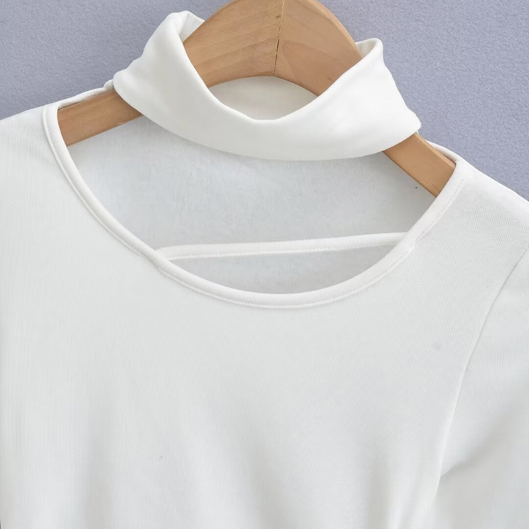 Top Aderente Halter Traforato — Maniche Lunghe - 5