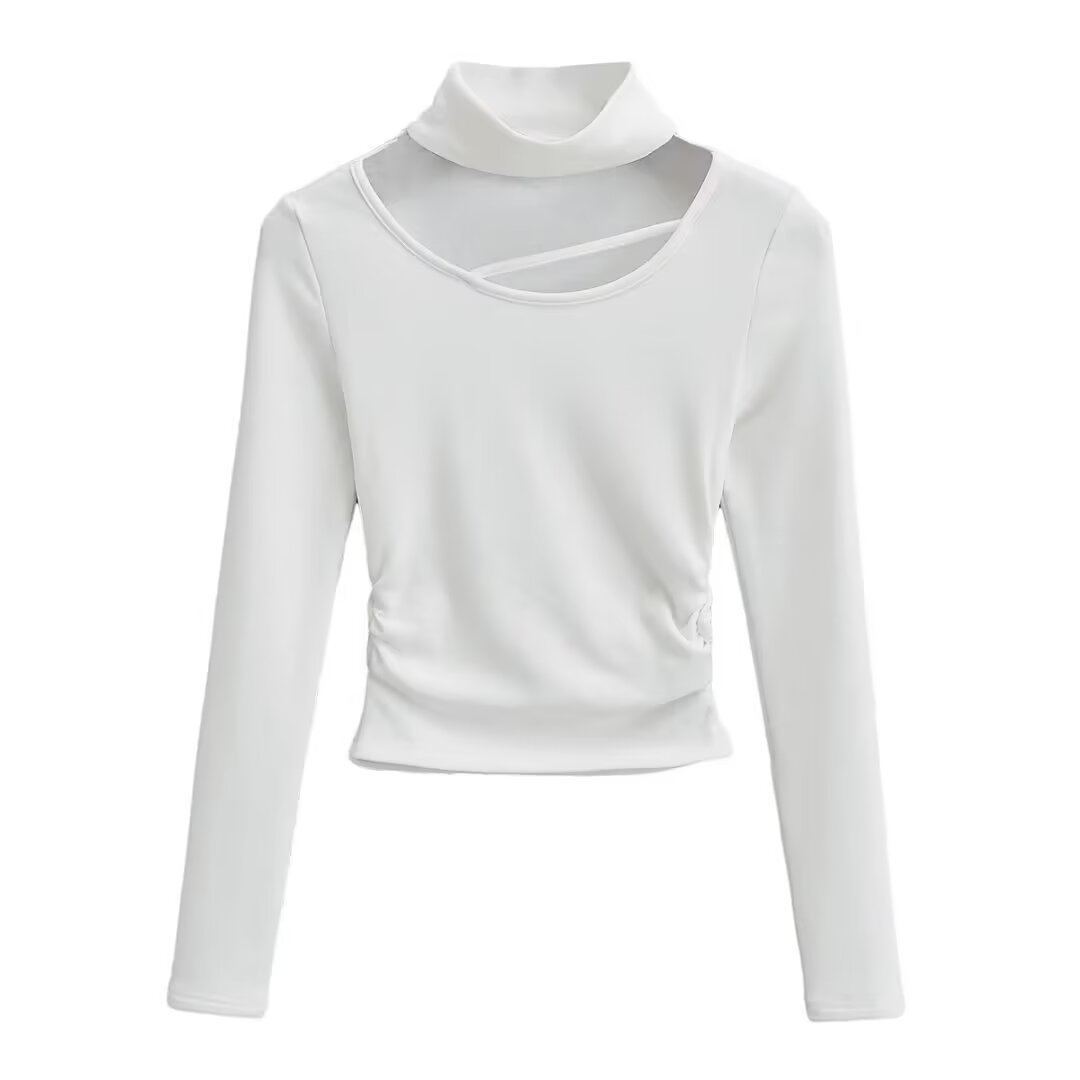 Top Aderente Halter Traforato — Maniche Lunghe - 7