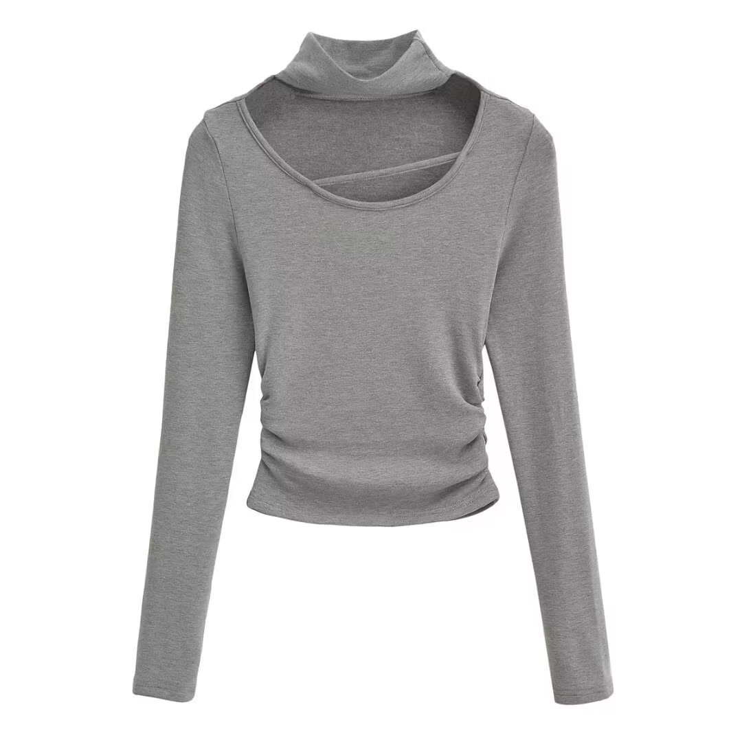 Top Aderente Halter Traforato — Maniche Lunghe - 8