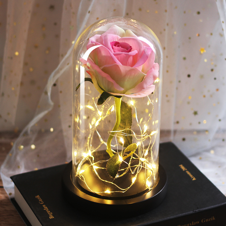 Rosa Eterna sotto Campana di Vetro con Luci LED - 2