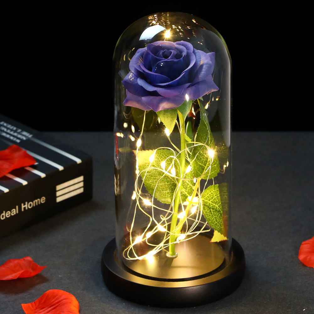 Rosa Eterna sotto Campana di Vetro con Luci LED - 9