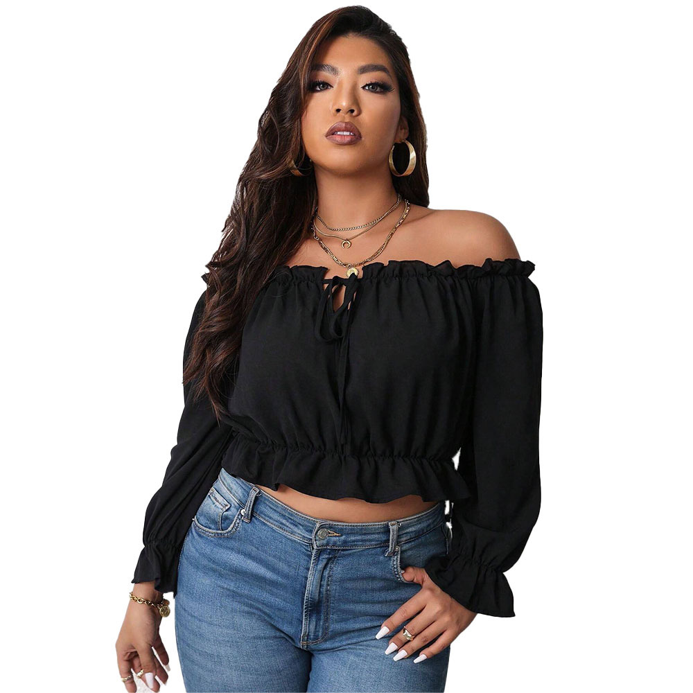 T-shirt Scollo a Barca Spalle Scoperte — Curvy - 6
